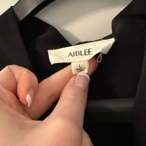 Aiblee Black Surplice Bodysuit - Size Large - Picture 2 of 12